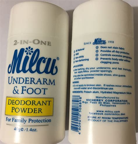 2 X 40g 80gr Milcu Underarm And Foot 2 In One Deodorant Powder For