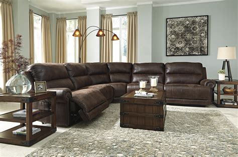 Ashley Signature Design Luttrell 5 Piece Faux Leather Reclining