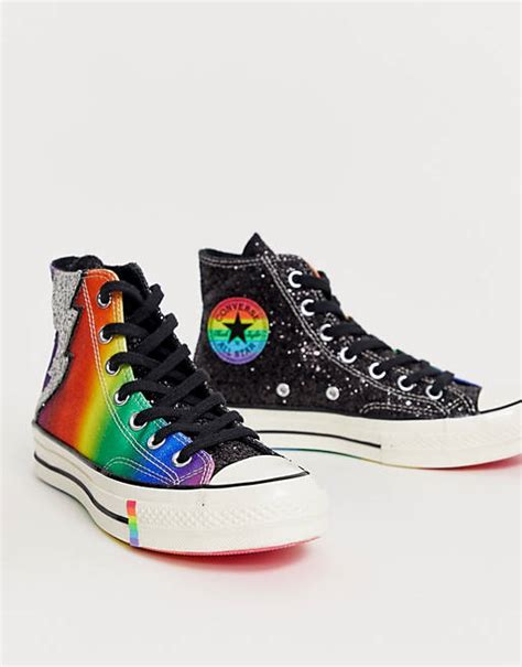 Converse Pride Chuck 70 Hi Rainbow Black Glitter Trainers Asos