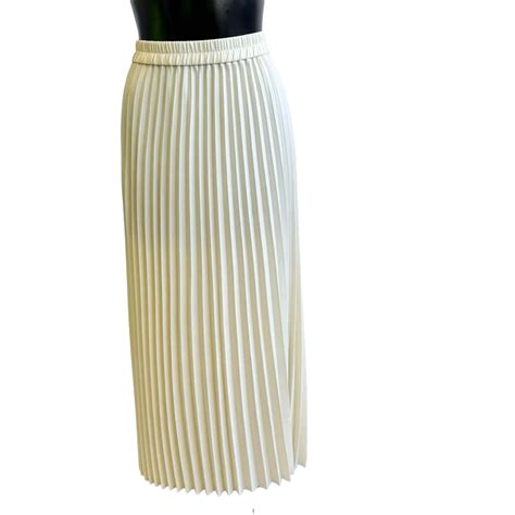 Selected Womens Size 40 Pleated Midi Skirt White S