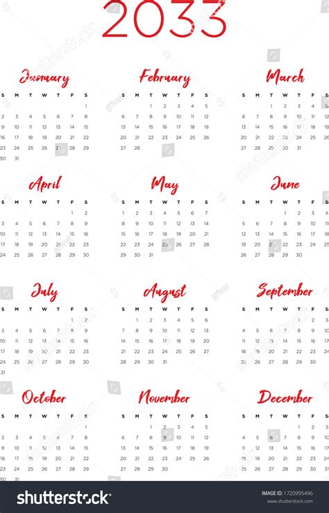Annual Calendar In A4 Format Royalty Free Stock Vector 1720995496