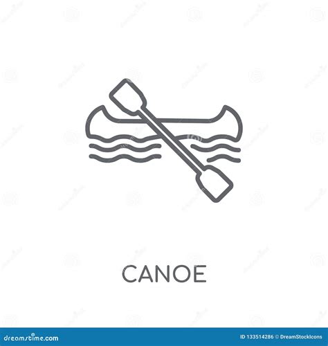 Canoe Linear Icon Modern Outline Canoe Logo Concept On White Ba Stock