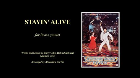 stayin alive by the bee gees arranged for brass quintet youtube