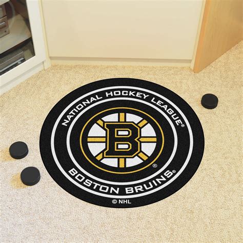 27 Boston Bruins Round Hockey Puck Mat Floor Rug Area Rug Nhl