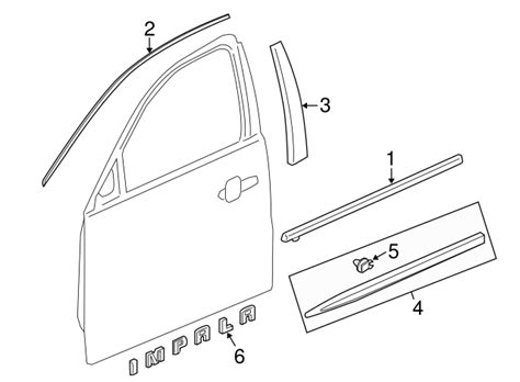 2014 2020 Chevrolet Impala Passenger Side Door Reveal Molding 84398700