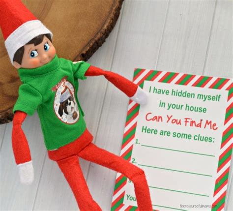 Elf On The Shelf Activity Printable Hide And Seek Game The