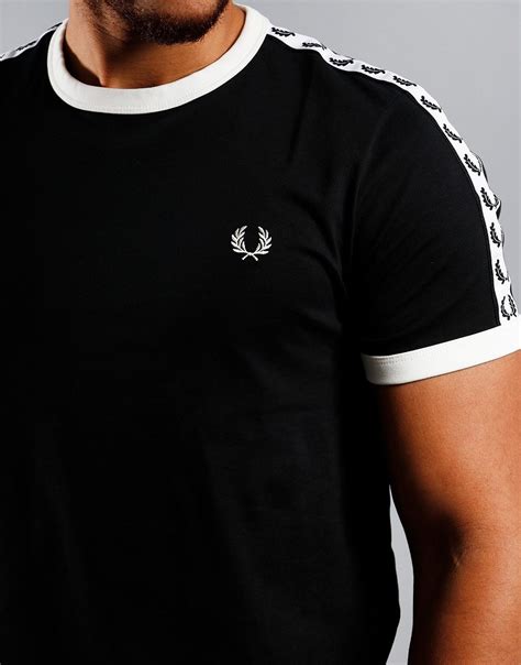 Fred Perry Taped Ringer T Shirt Black Terraces Menswear