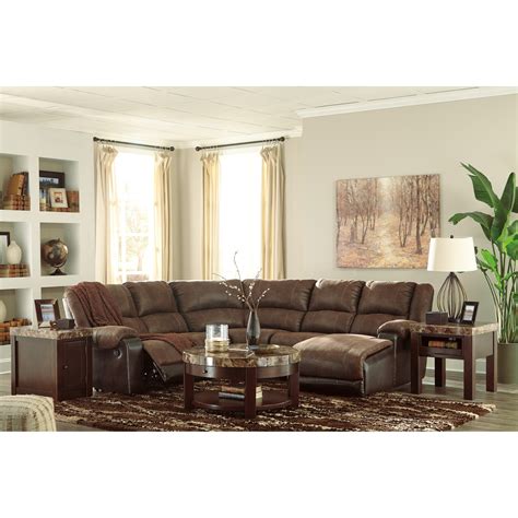 Signature Design By Ashley Nantahala Faux Leather Reclining Sectional