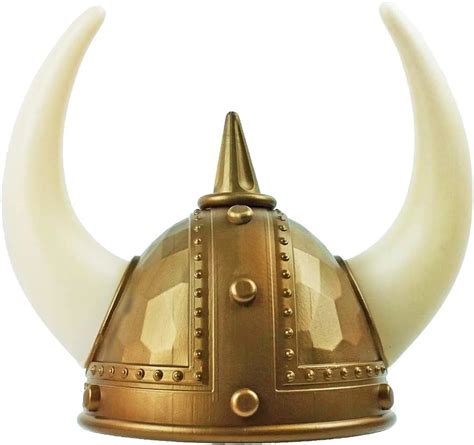 Casco Vikingo Con Cuernos Accesorio Para Disfraz Dorado Blanco