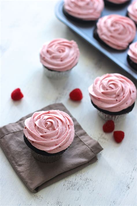 Dark Chocolate Cupcakes With Raspberry Buttercream A Nerd Cooks