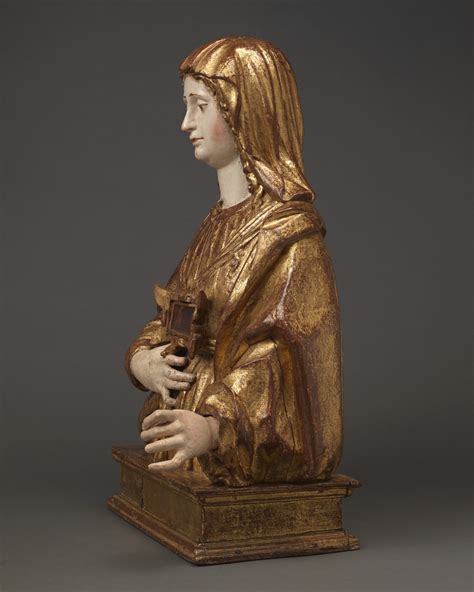 A Reliquary Bust Female Saint Sculpture Wood Mullany Haute Epoque