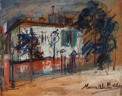 Maurice Utrillo Maison Au Drapeau À Montmartre Impressionist