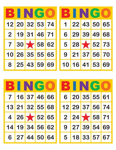 Pin Em Printable Bingo Cards