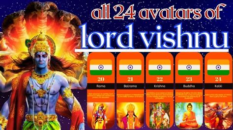 24 Avatars Of Vishnu In Order Lord Vishnu Avatars Youtube