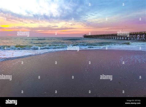 Myrtle Beach Sunrise Landscape Sunrise On A Wide Sandy Beach With