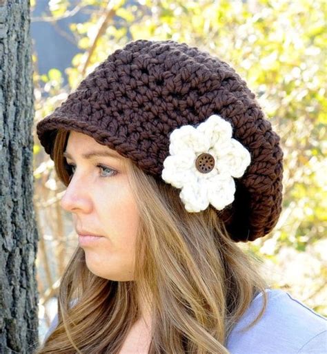 Brimmed Slouchy Beanie Newsboy Hat Pattern Hat Pattern Crochet