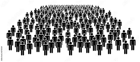 Large Group Of People Concept Of People Figure Pictogram Icons Crowd