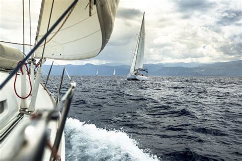 Yacht Race During Stormy Weather Stock Image Image Of Sail Nature