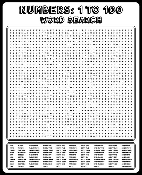 Number Words Chart Printable Printable Word Searches My Xxx Hot Girl