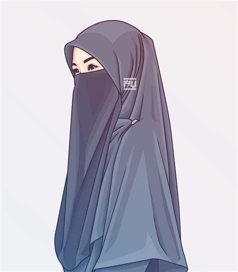 Kartun Muslimah Bercadar Terbaru 50 Gambar Kartun Muslimah Keren