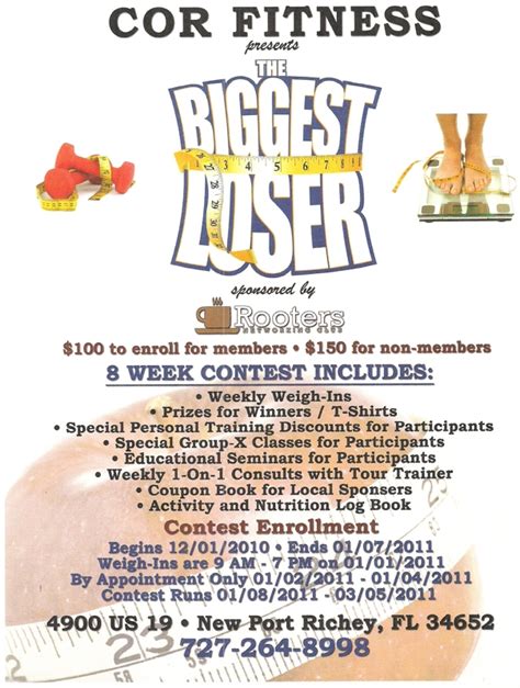 The Biggest Loser Challenge At Cor Fitness Sponsored By Rooters