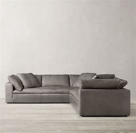 Cloud Leather Right Arm Bench Seat L Sectional
