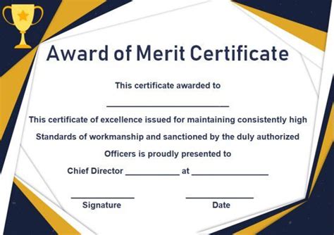 District Award Of Merit Certificate Template 10 Free And With Unique