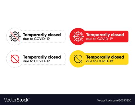 Temporarily Closed Due To Covid 19 Sign Royalty Free Vector
