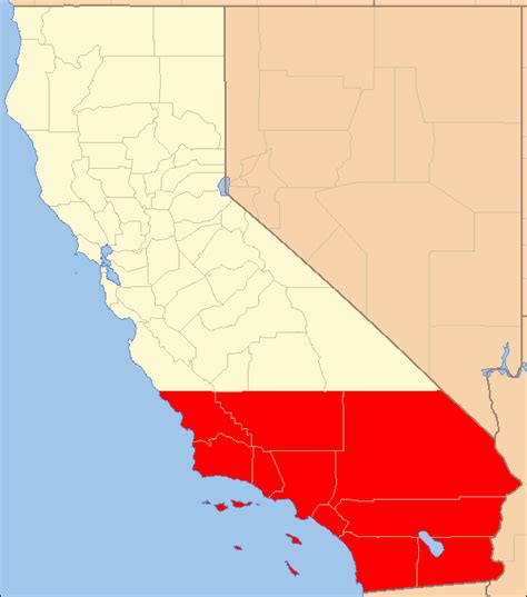 Filesouthern California Counties In Red Noshadepng Wikimedia Commons