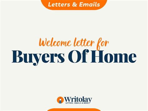 Home Buyers Welcome Letter Template Writolay