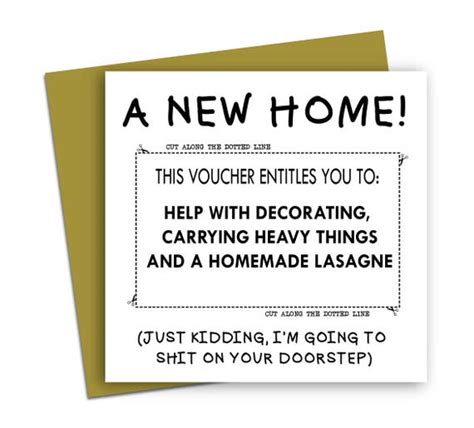 Funny New Home Card Joke New Home Card Etsy Uk