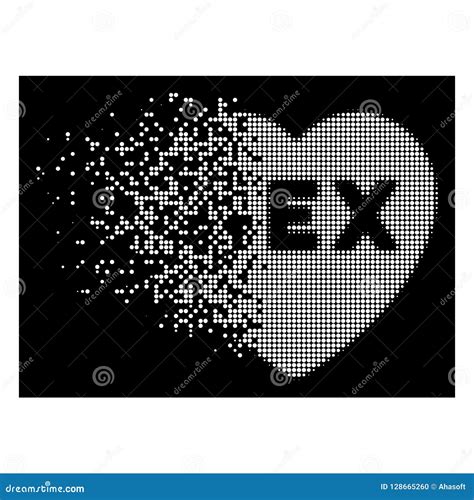 Wit Verspreid Dot Halftone Sex Heart Icon Vector Illustratie