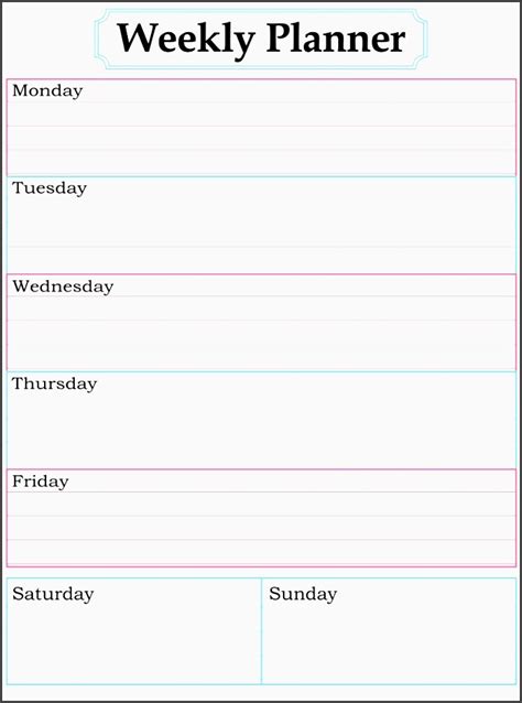 We provide you free weekly printable calendar service where you customize your calendar for any week of 2021, 2022 or any year. 8 Editable One Week Planner - SampleTemplatess - SampleTemplatess