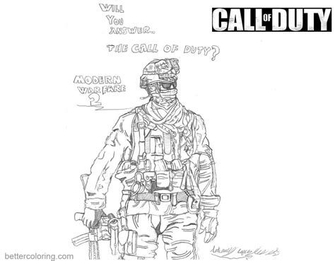 Call Of Duty Coloring Pages Line Drawing By Hotfeet444 Free Printable