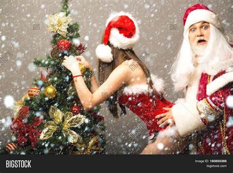 Funny Santa Claus Man New Year Suit Image And Photo Bigstock