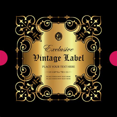 Luxury Ornamental Gold Label Vector Material 04 Free Download