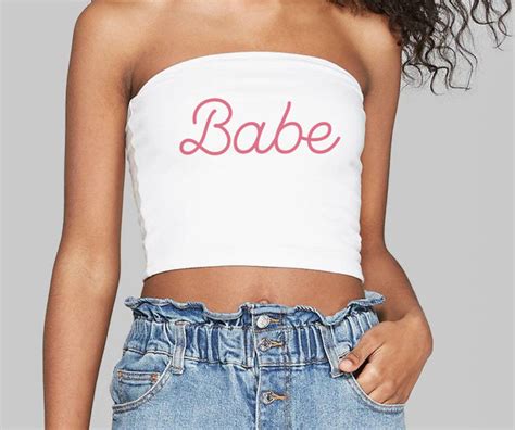 Babe Tube Top Bachelorette Party Bridesmaid Crop Top Sexy Etsy
