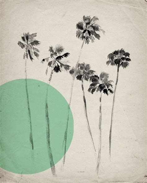 California Palm Trees Mint Modern Vintage Inspired
