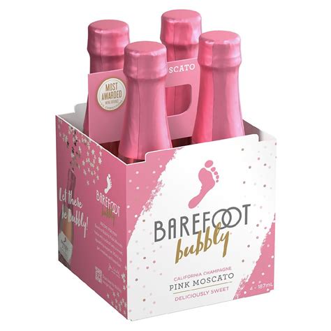 Barefoot Bubbly Wine Pink Moscato 4 Pk Walgreens