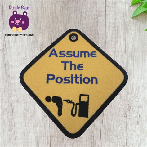 Assume The Position Purple Bear Embroidery Designs