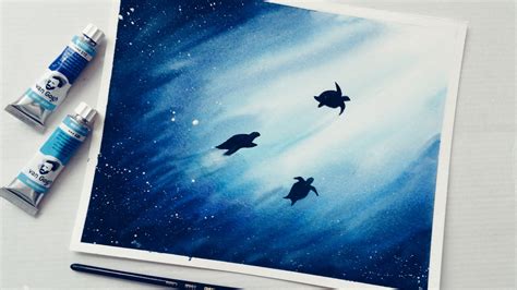 Simple Watercolor Underwater Scene Painting Tutorial Youtube