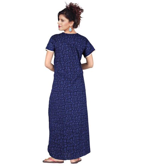 Buy Satyam Blue Cotton Nighty Online At Best Prices In India Snapdeal