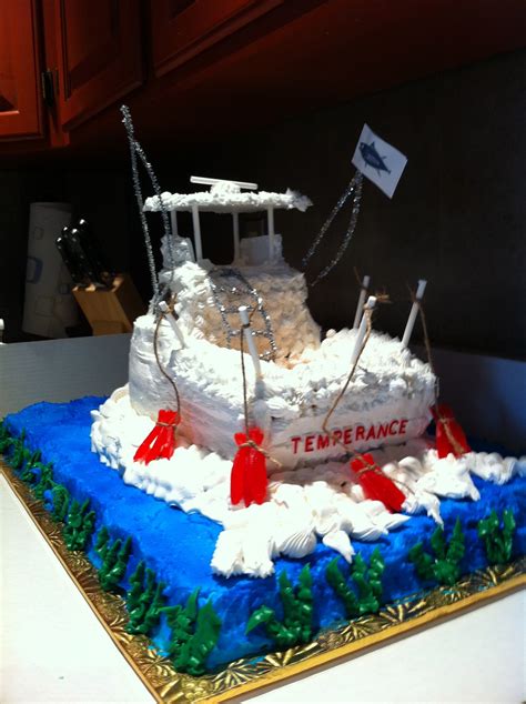 Sport Fishing Boat Cake Fish Cake Birthday Boat Cake Grooms Cake