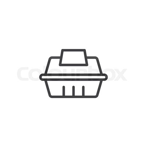 Take Away Food Container Outline Icon Stock Vector Colourbox