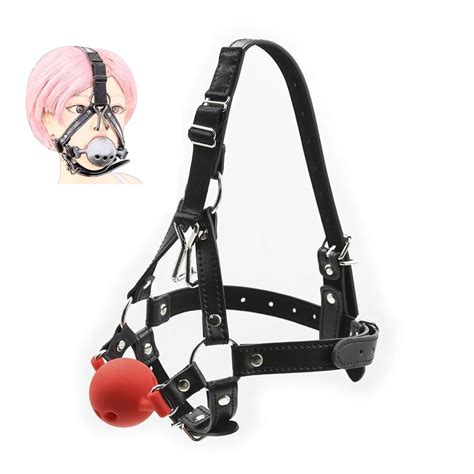 Bdsm Bondage Harness Strap Head Belts With Silicone Hollow Mouth Gag