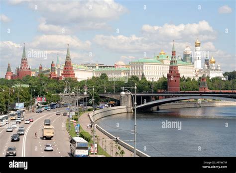 Kremlin Moskva River Moscow City Russia Europe Stock Photo Alamy