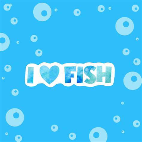 I Love Fish Vinyl Sticker Etsy