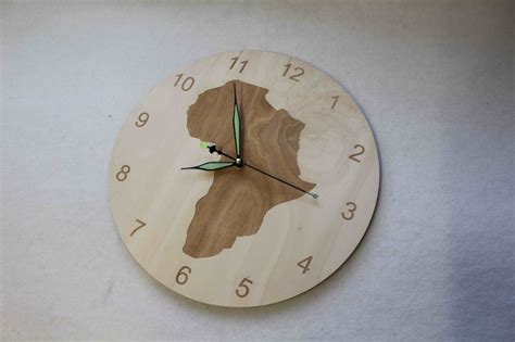 Unigue Shape Bespoke Africa Shape Clock Africa Map Wooden Etsy