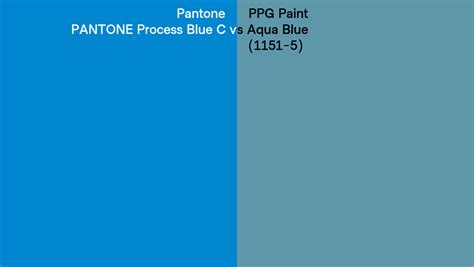 Pantone Process Blue C Vs Ppg Paint Aqua Blue 1151 5 Side By Side