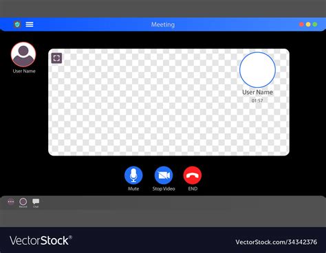 Zoom Interface Mockup Video Call Interface Vector Image